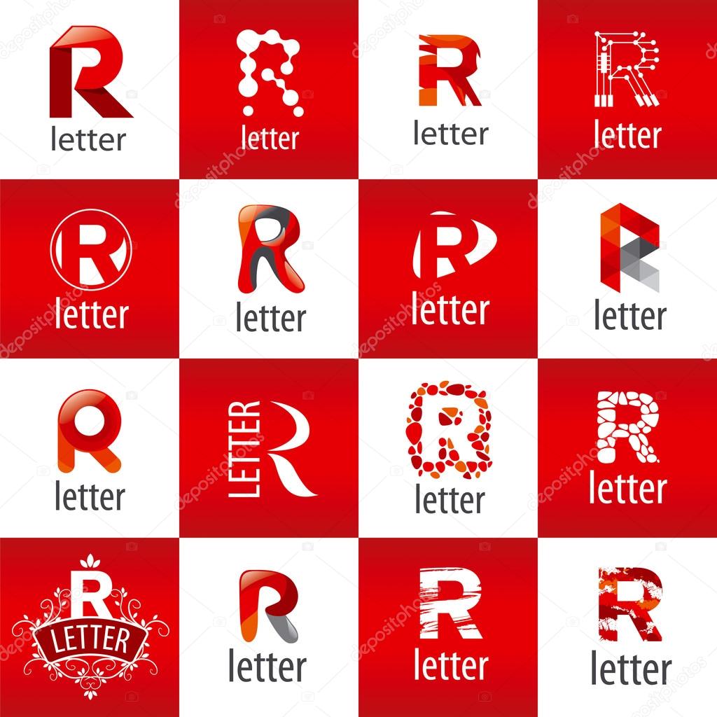 large set of vector logo letter R