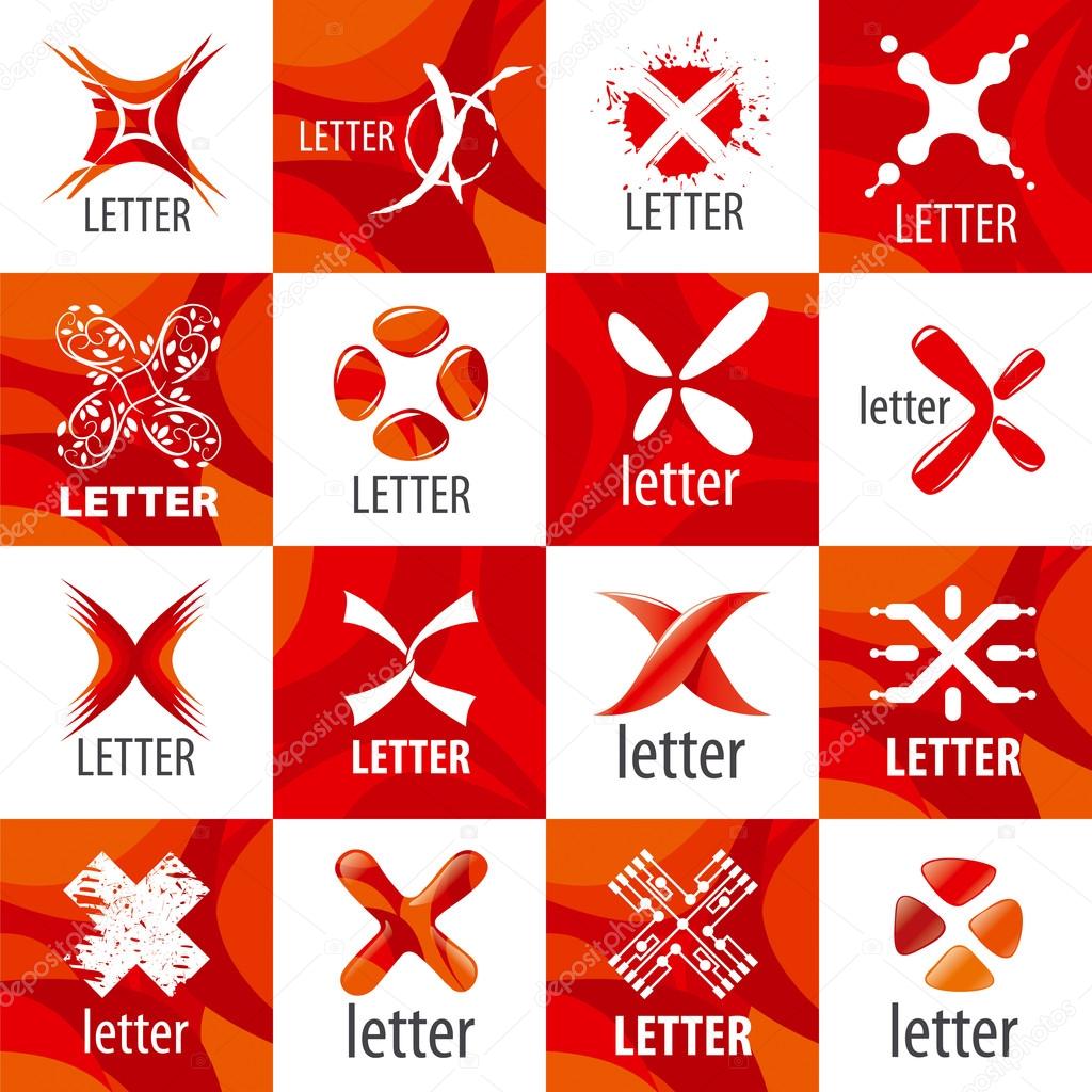 large set of vector logo letter X