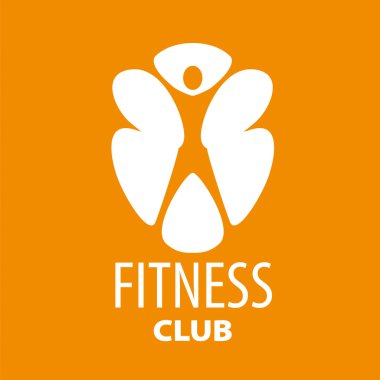 Abstract vector logo for a fitness club on an orange background