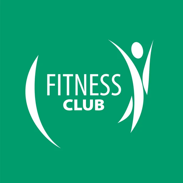 Abstract vector logo for fitness clubs on a green background — Διανυσματικό Αρχείο