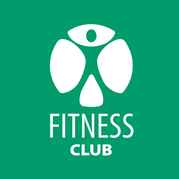 Round vector logo for fitness clubs on a green background — 图库矢量图片