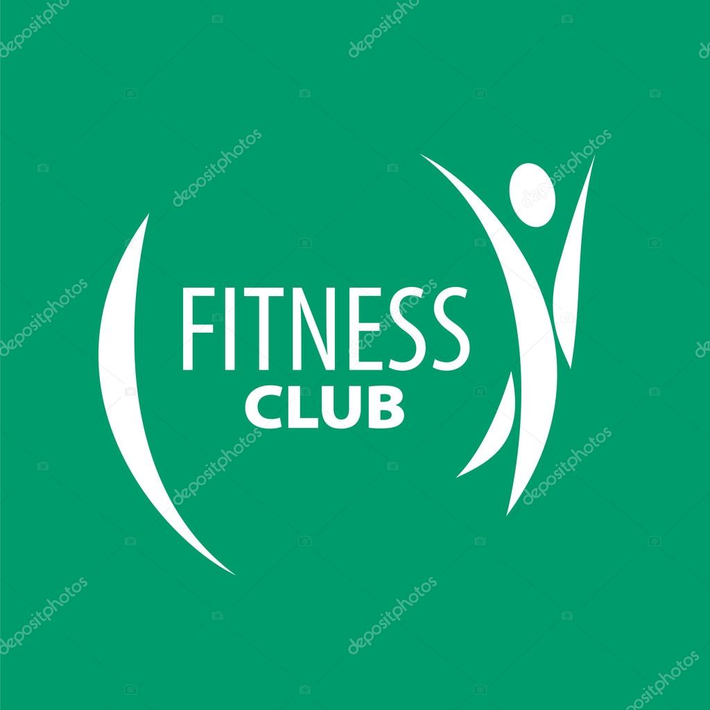 Abstract vector logo for fitness clubs on a green background
