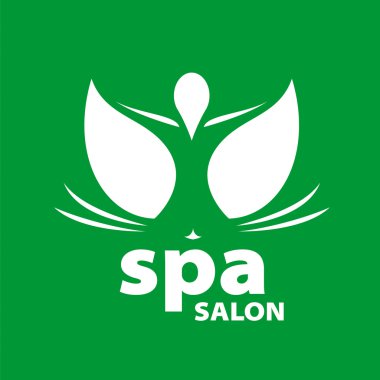 Spa salonu bulunan yeşil bir arka plan için vektör logo