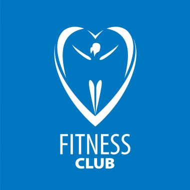 mavi bir arka plan üzerinde kızın kalbini vektör logo