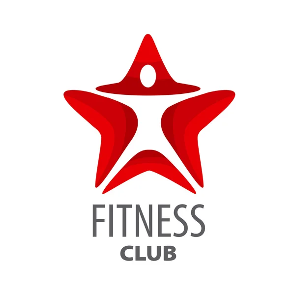 Vector logo estrella roja para club de fitness — Vector de stock
