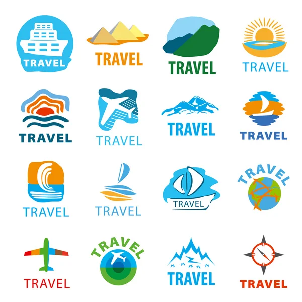 Большой набор векторных логотипов для путешествий — стоковый вектор
