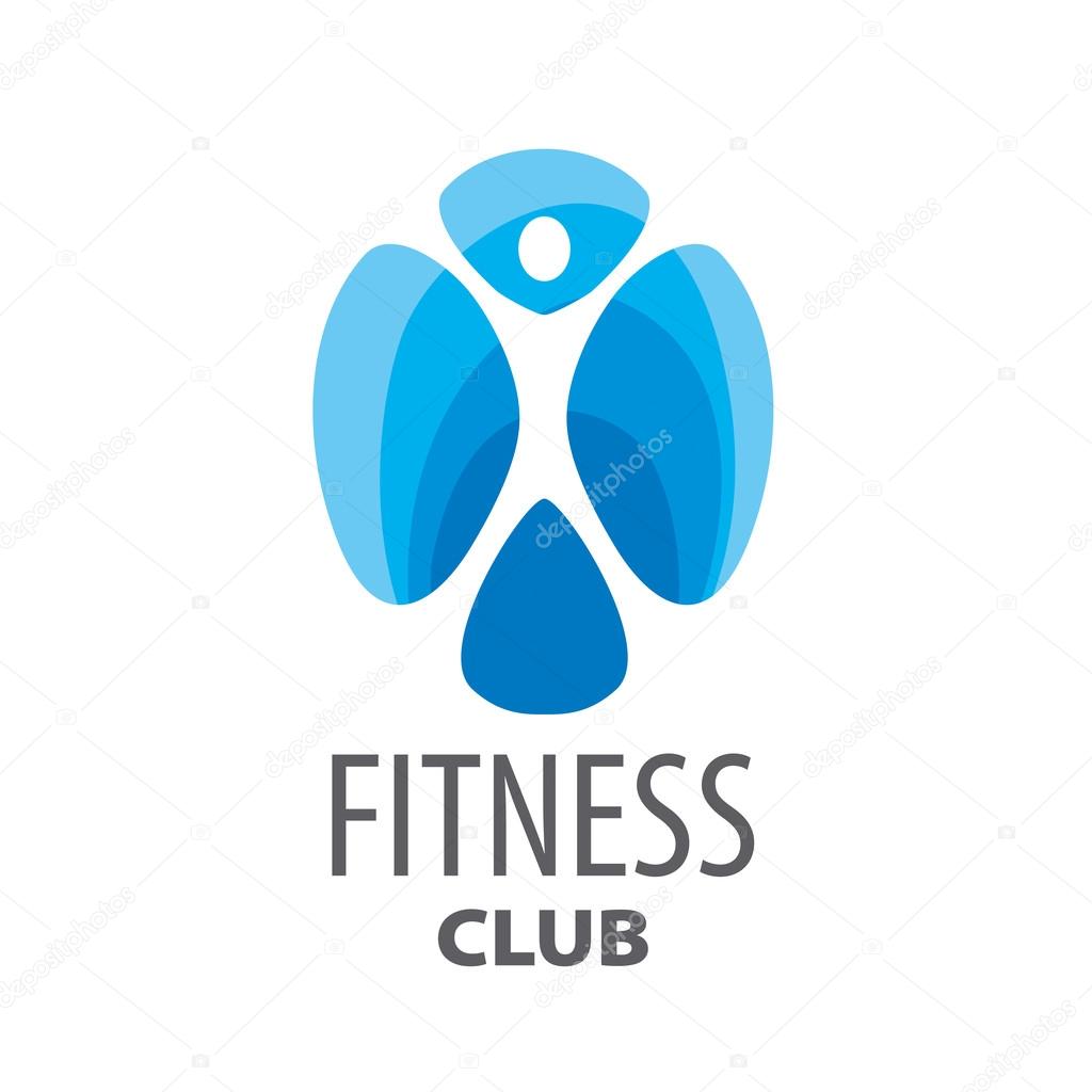Abstract blue vector logo for fitness club