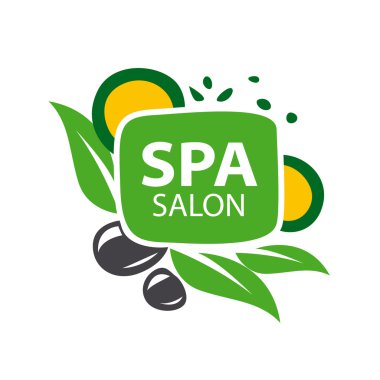 vektör logo taşlar ve yaprak spa salonu için