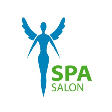 vektör logo kız spa salonu için kanatlı