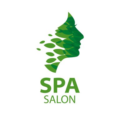 vektör logo yaprakları bir kadının yüzüne şeklinde