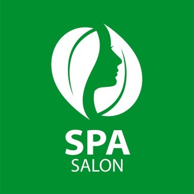 logo kızın yüzü spa salonu için vektör