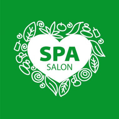 Kalp şeklinde Spa salonu için soyut vektör logo
