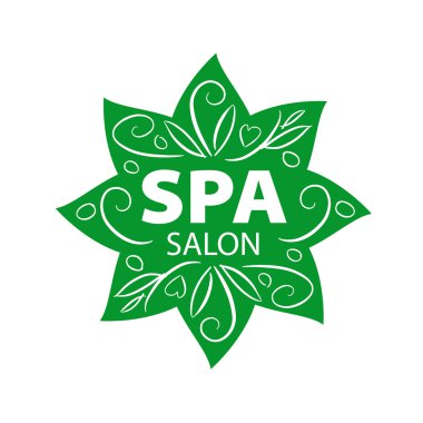 Spa salonu için bitkisel vektör logo
