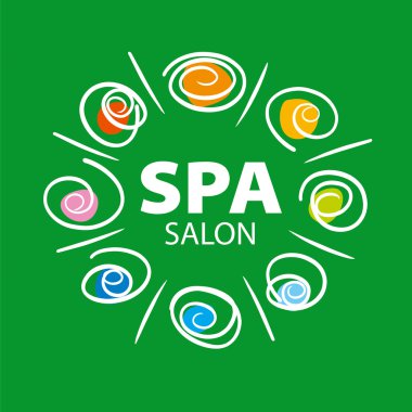 Spa salonu bulunan yeşil bir arka plan için bitki vektör logo