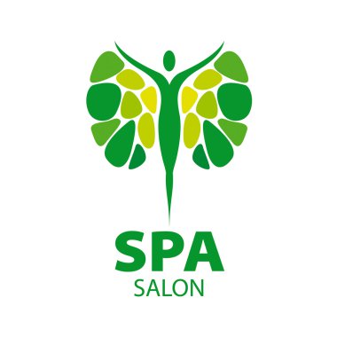 Kelebek kız şeklinde soyut vektör logosu