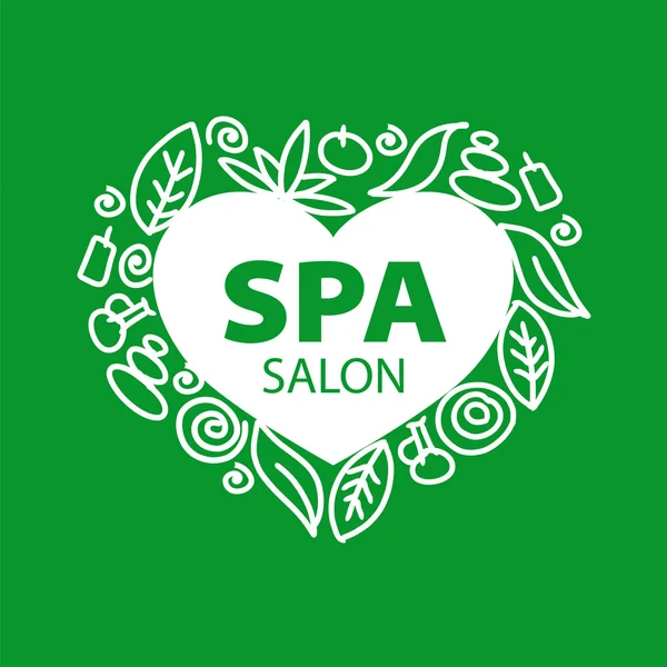 Kalp şeklinde Spa salonu için soyut vektör logo