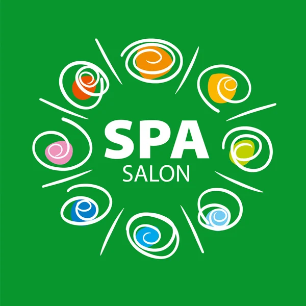 Spa salonu bulunan yeşil bir arka plan için bitki vektör logo