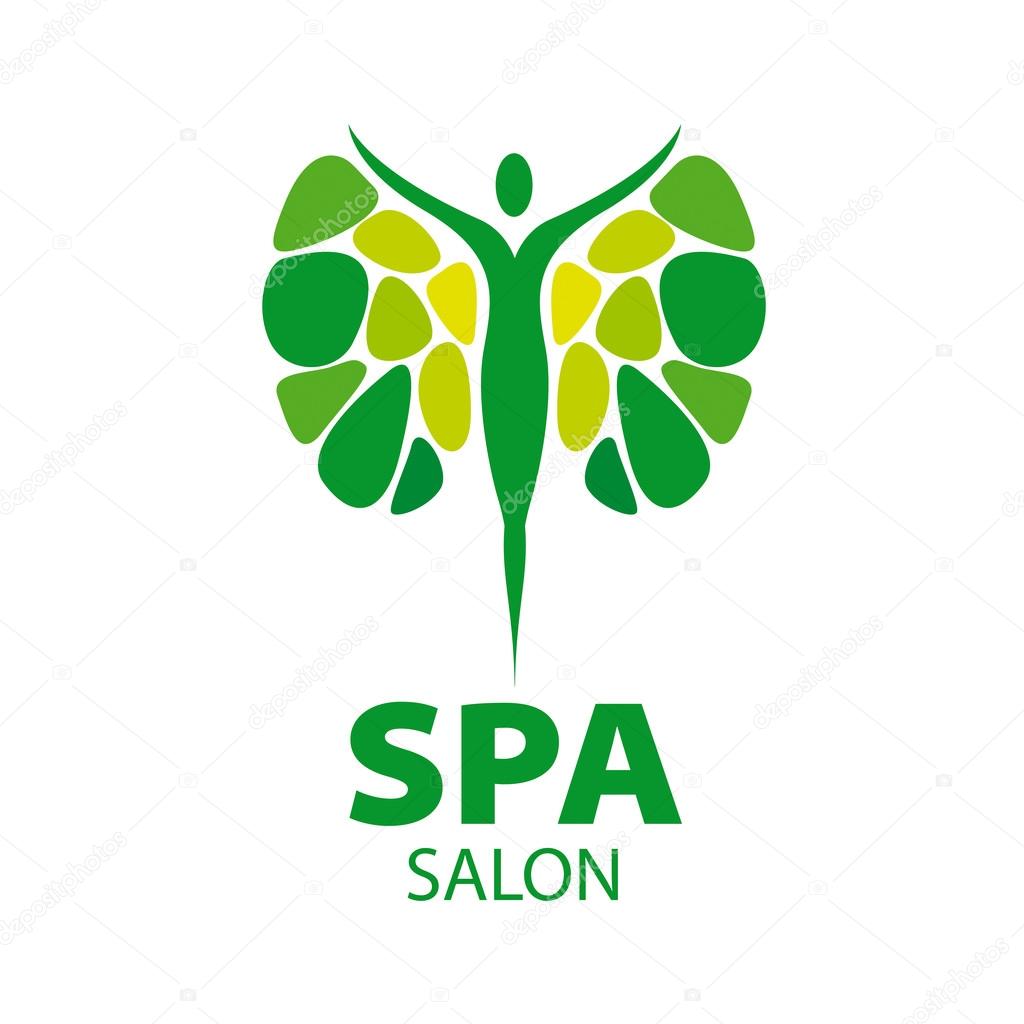 Abstract vector logo in the shape of a butterfly girl