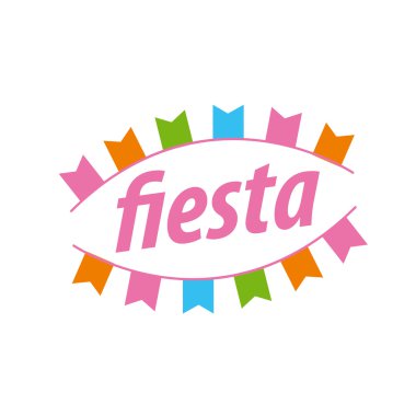 Fiesta için bayrakları ile soyut vektör logo