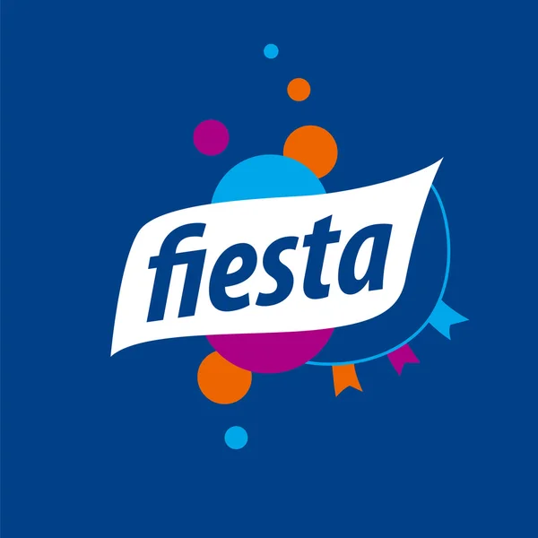 青色の背景にフィエスタのベクトルの抽象的なロゴ — ストックベクタ