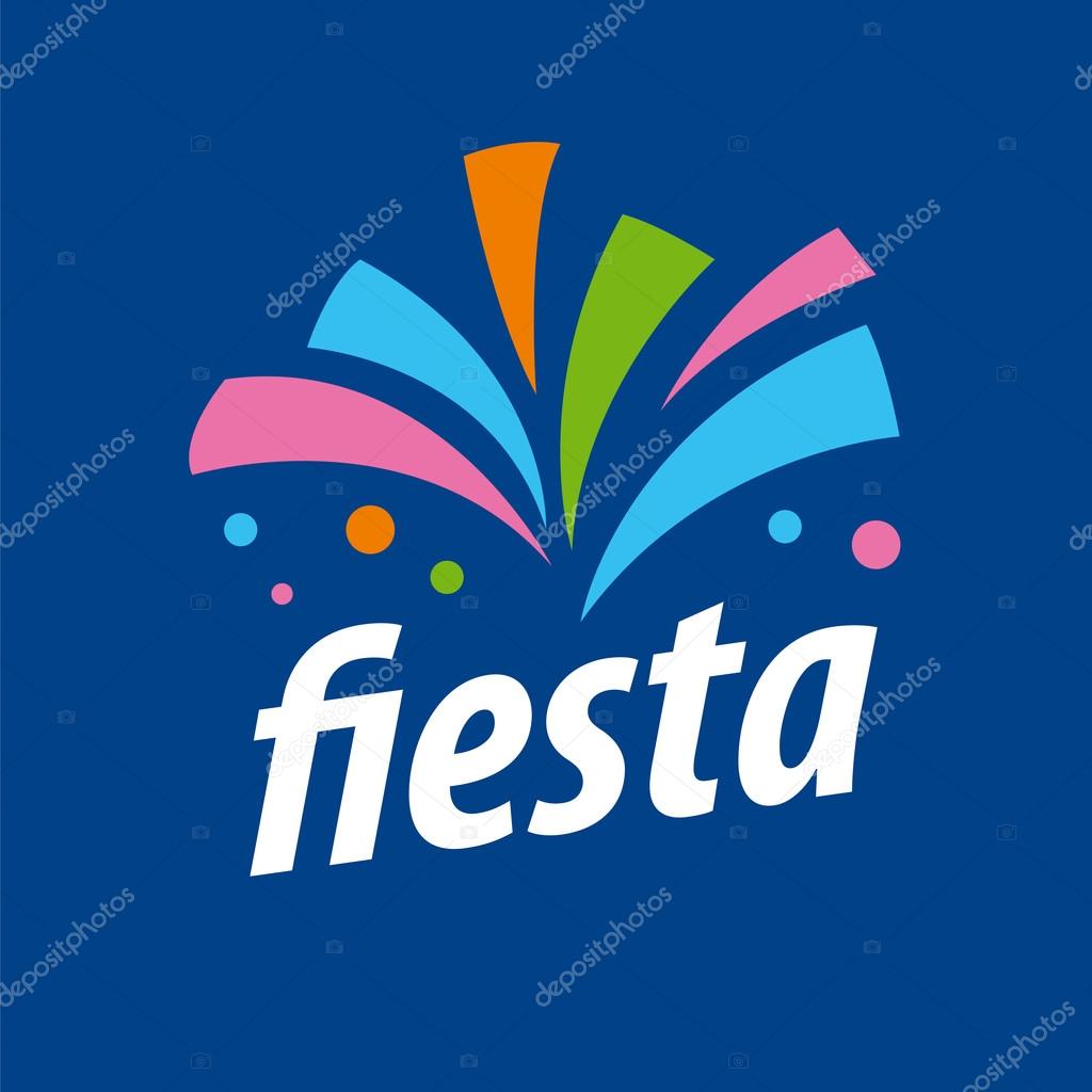 Abstract vector logo fireworks on a blue background