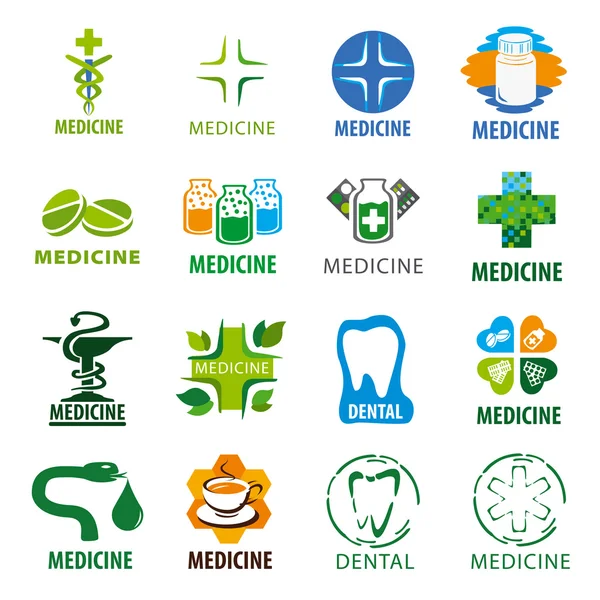 Gran conjunto de logotipos vectoriales para la medicina — Vector de stock