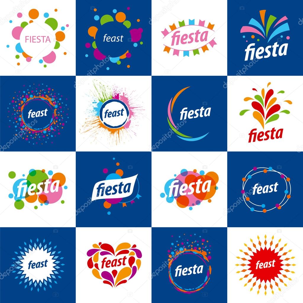 Large set of vector logos for holidays