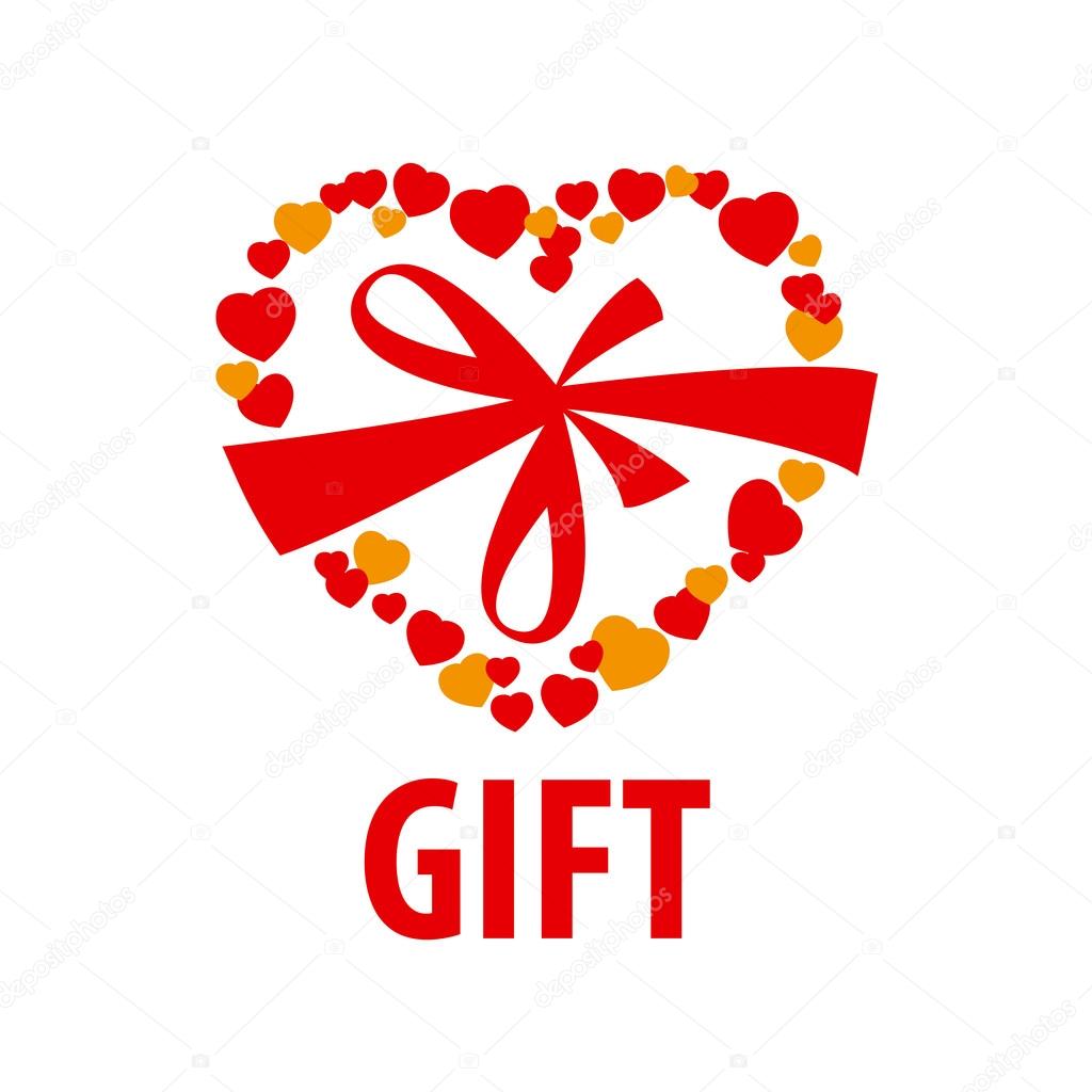 Vector logo gift in the form of heart