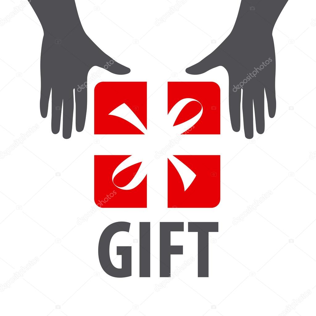 Vector logo red box and hands
