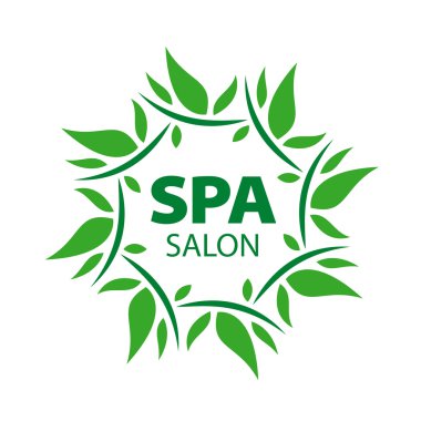 yuvarlak vektör logo Spa salonu için bitki