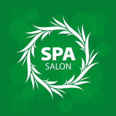 Yeşil bir arka plan üzerinde bir spa için soyut yuvarlak vektör logo