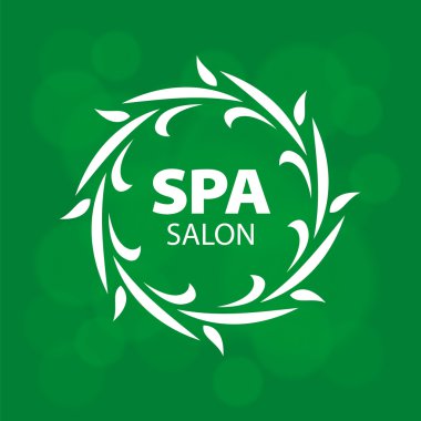 Yeşil bir arka plan üzerinde bir spa için soyut vektör logo
