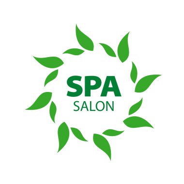 Yeşil yaprakları ile soyut vektör logosu