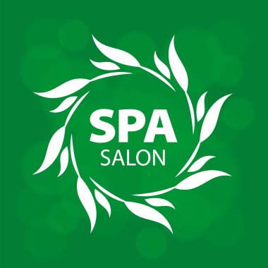 yeşil bir arka plan üzerinde bir spa için vektör logo