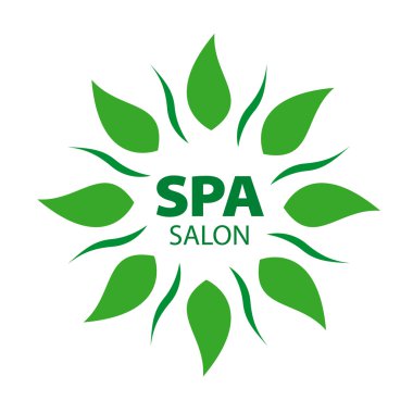 vektör logo spa salonu için çiçek süslemeli