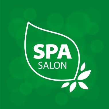 vektör logo yaprakları yeşil zemin üzerine