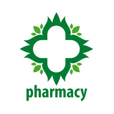 Logo tasarlamak vektör yeşil yapraklarından çapraz