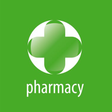 Eczane için çapraz yuvarlak vektör logo