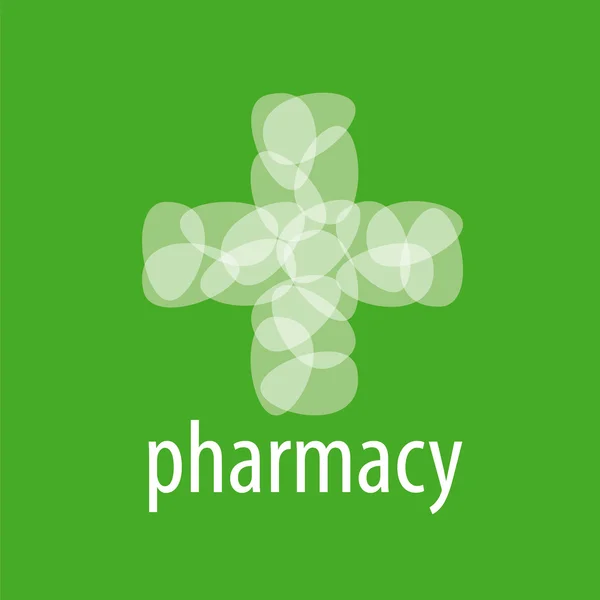 Logotipo abstracto del vector cruzado de los pétalos de la Farmacia — Vector de stock