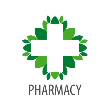 yeşil yaprakları ile çapraz vektör logosu