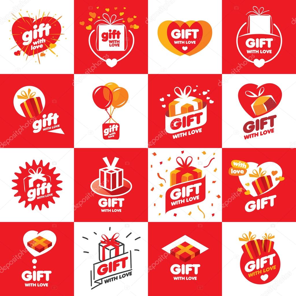 collection of vector logos for gifts