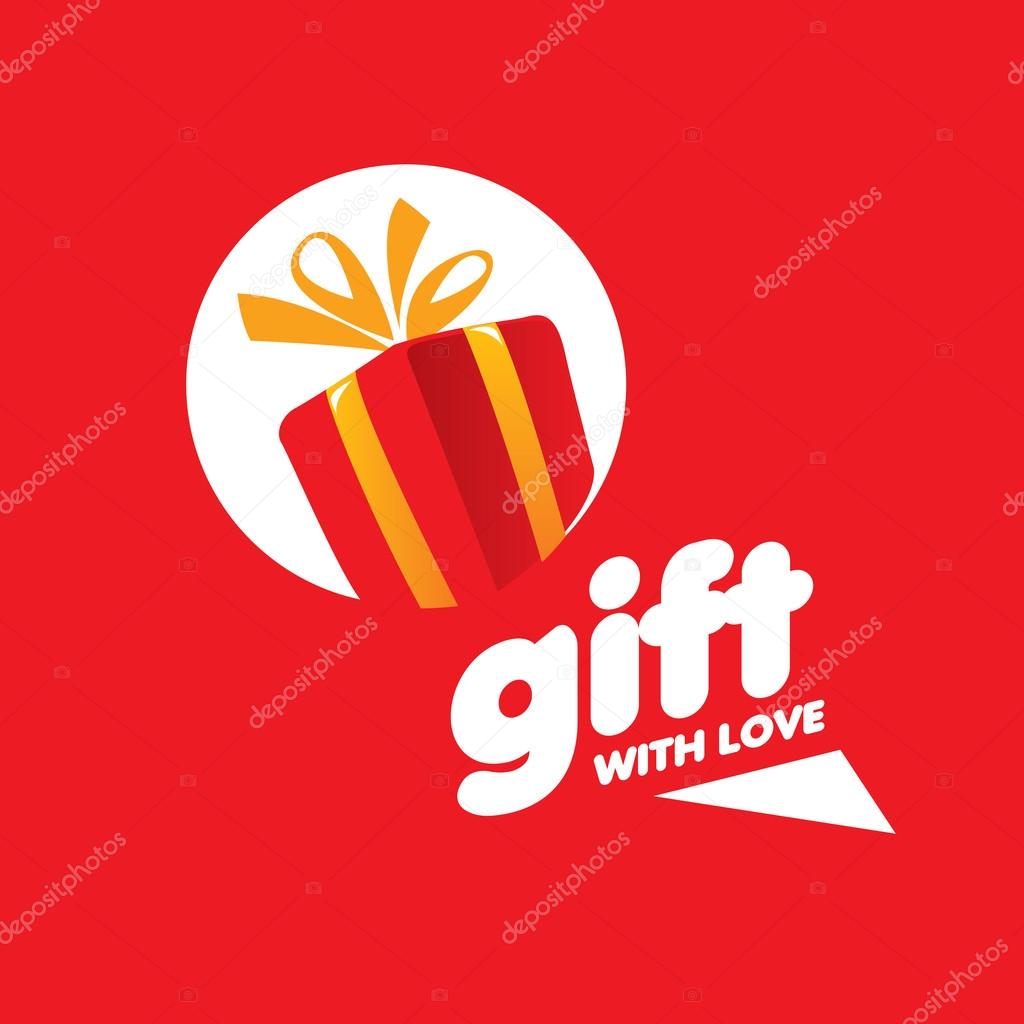 Abstract vector logo box with gifts. Design element