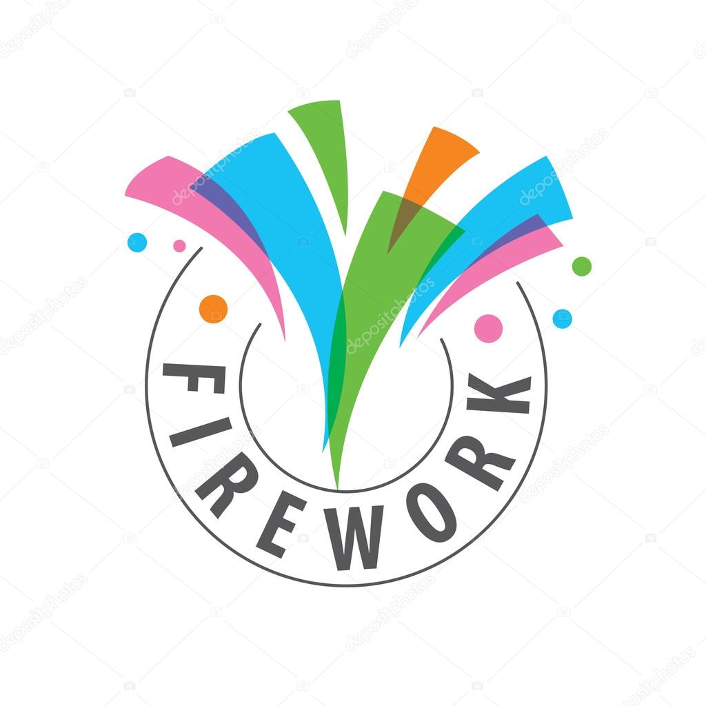 Abstract celebratory vector logo for salutes and fireworks