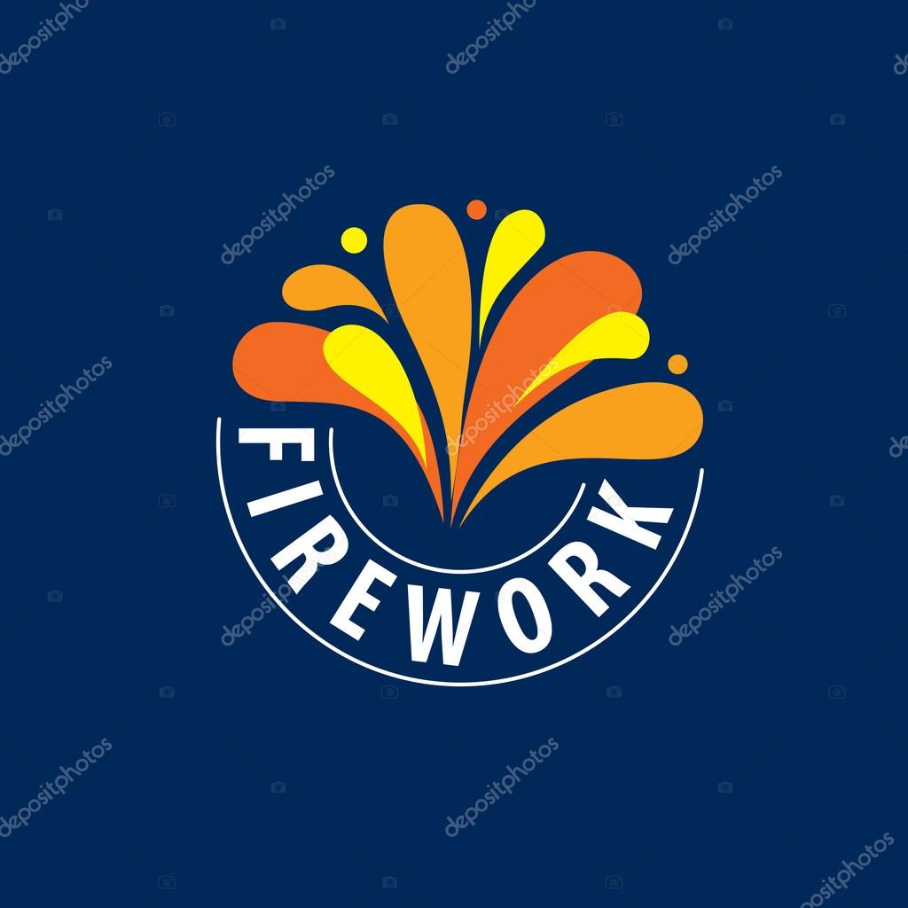 Abstract celebratory vector logo for salutes and fireworks