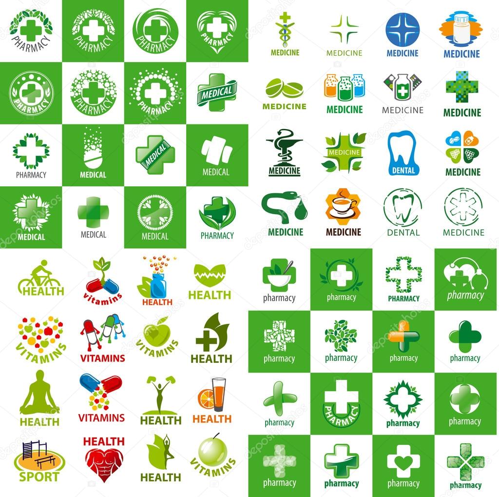 Biggest collection of vector logos for medicine. Design element