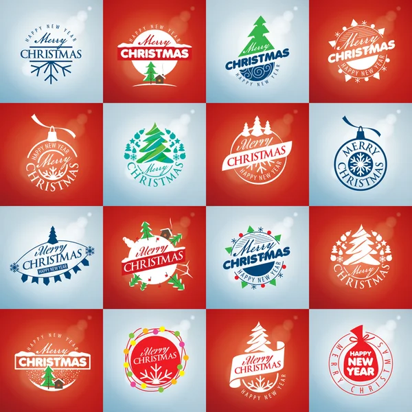 Set of vector logo Christmas — Stock Vector