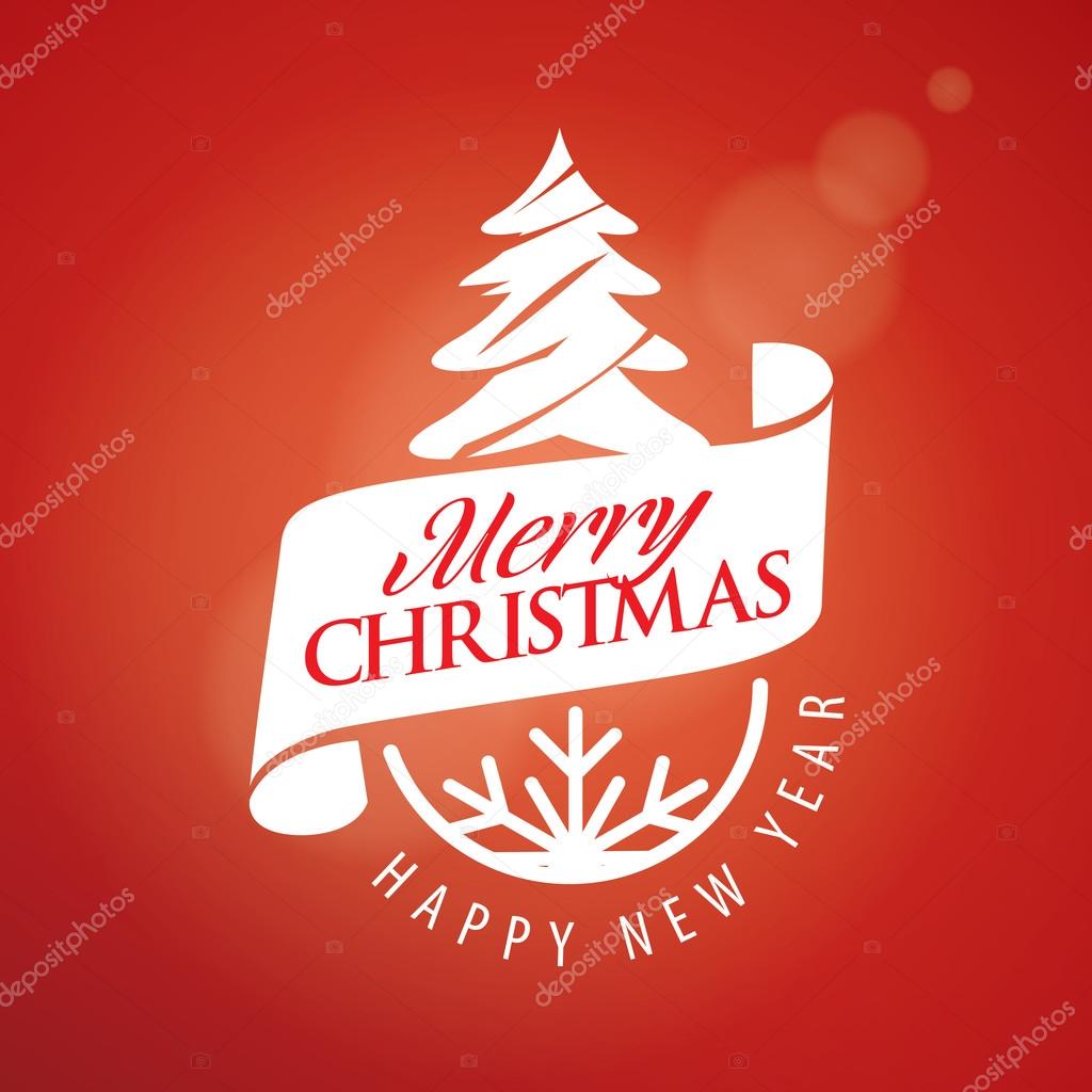 Abstract vector logo for Merry Christmas and New Year