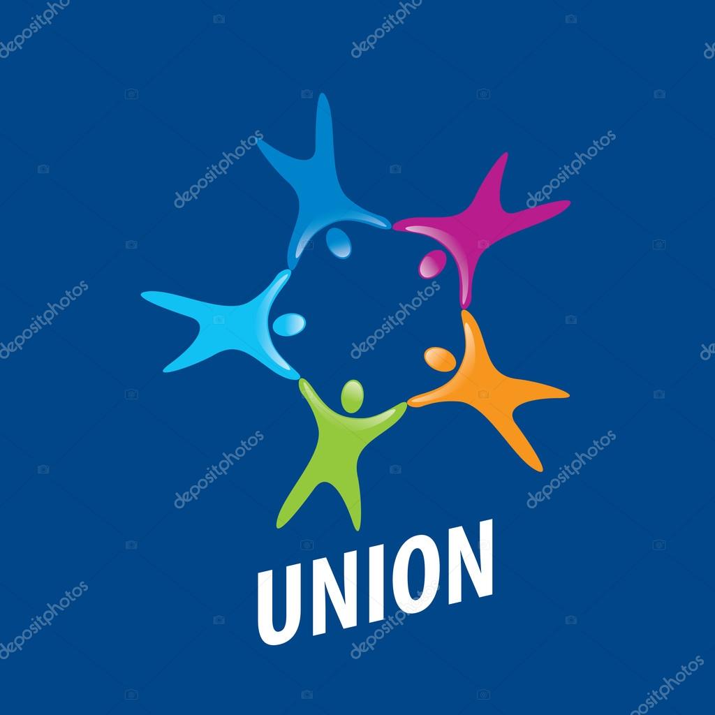 Abstract vector logo colored people in the Union