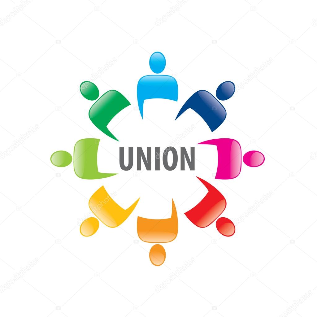 Abstract vector logo colored people in the Union