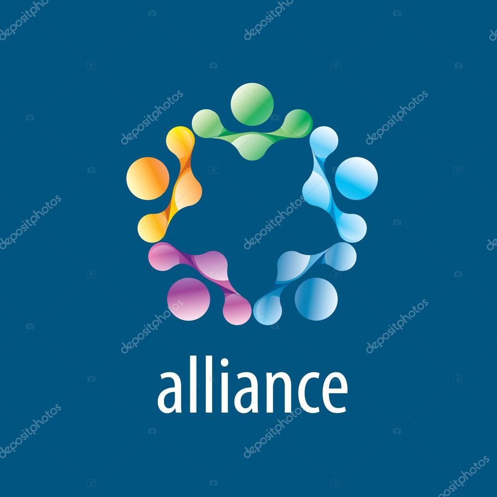 Abstract vector logo union of people in the form of stars